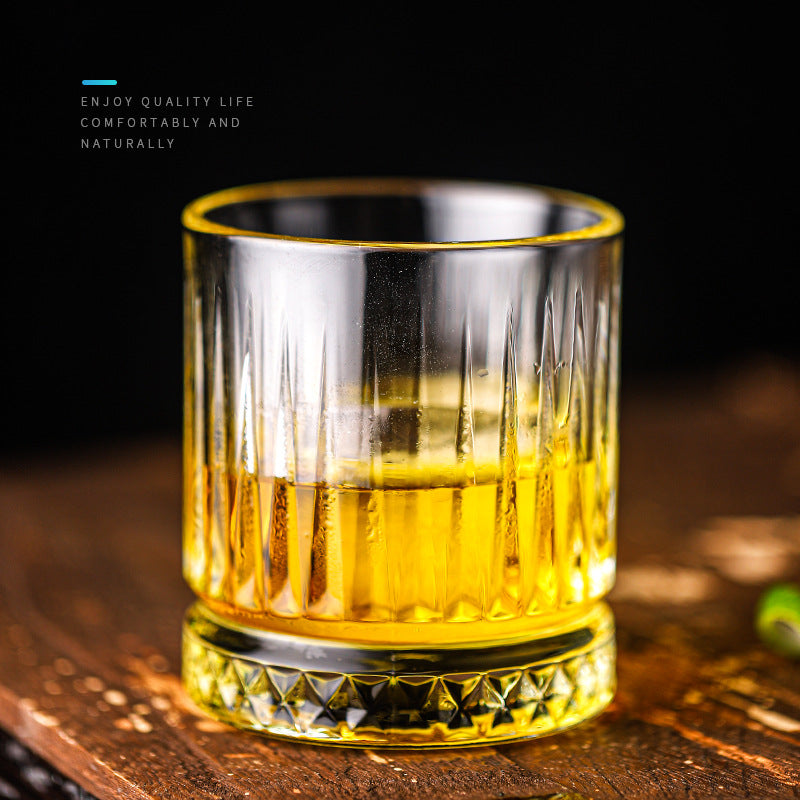 Bar exclusive classic glasses, wine glasses, crystal vintage glasses, spirits, striped glasses, whiskey glasses, barware