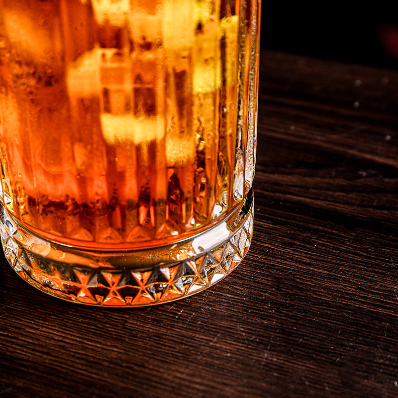 Bar exclusive classic glasses, wine glasses, crystal vintage glasses, spirits, striped glasses, whiskey glasses, barware
