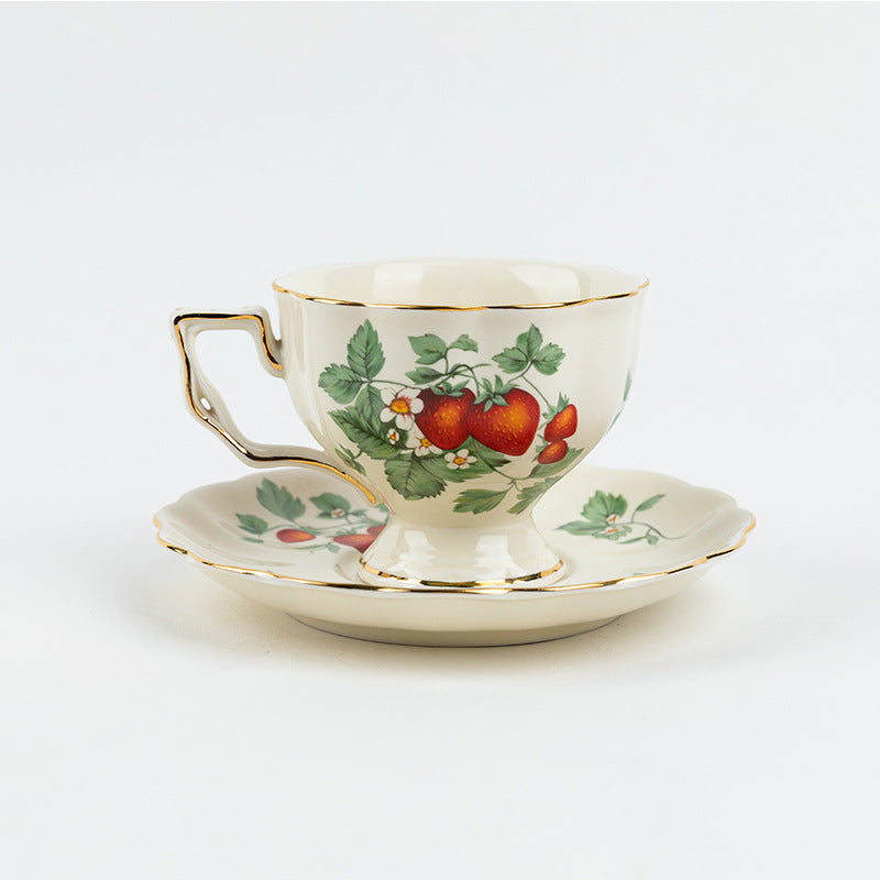 European retro coffee cup set cup and saucer ceramic British Phnom Penh big teacup French restaurant bar cup home
