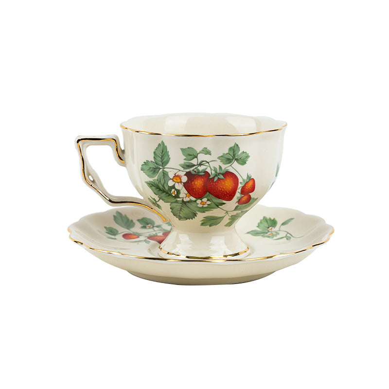 European retro coffee cup set cup and saucer ceramic British Phnom Penh big teacup French restaurant bar cup home