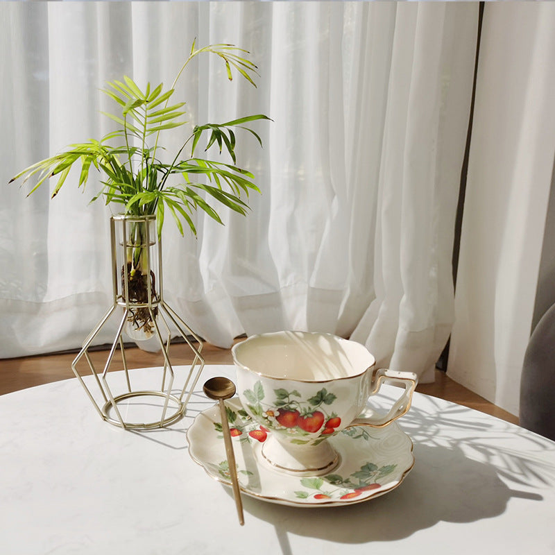 European retro coffee cup set cup and saucer ceramic British Phnom Penh big teacup French restaurant bar cup home