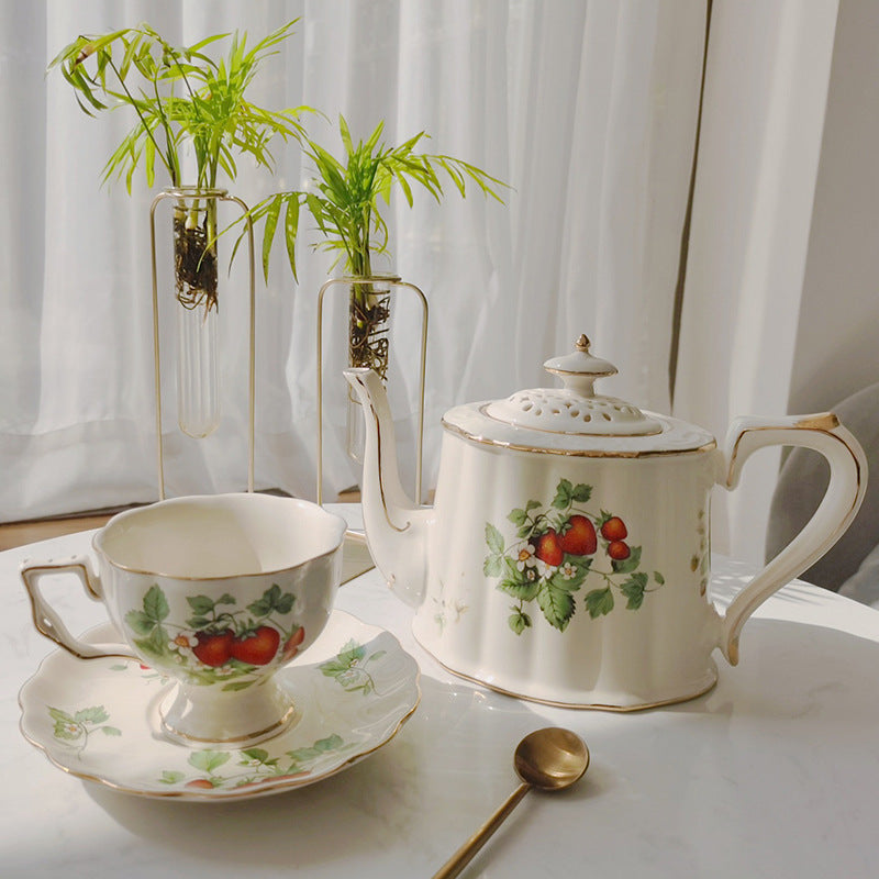 European retro coffee cup set cup and saucer ceramic British Phnom Penh big teacup French restaurant bar cup home