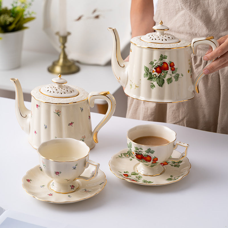 European retro coffee cup set cup and saucer ceramic British Phnom Penh big teacup French restaurant bar cup home