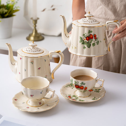 European retro coffee cup set cup and saucer ceramic British Phnom Penh big teacup French restaurant bar cup home
