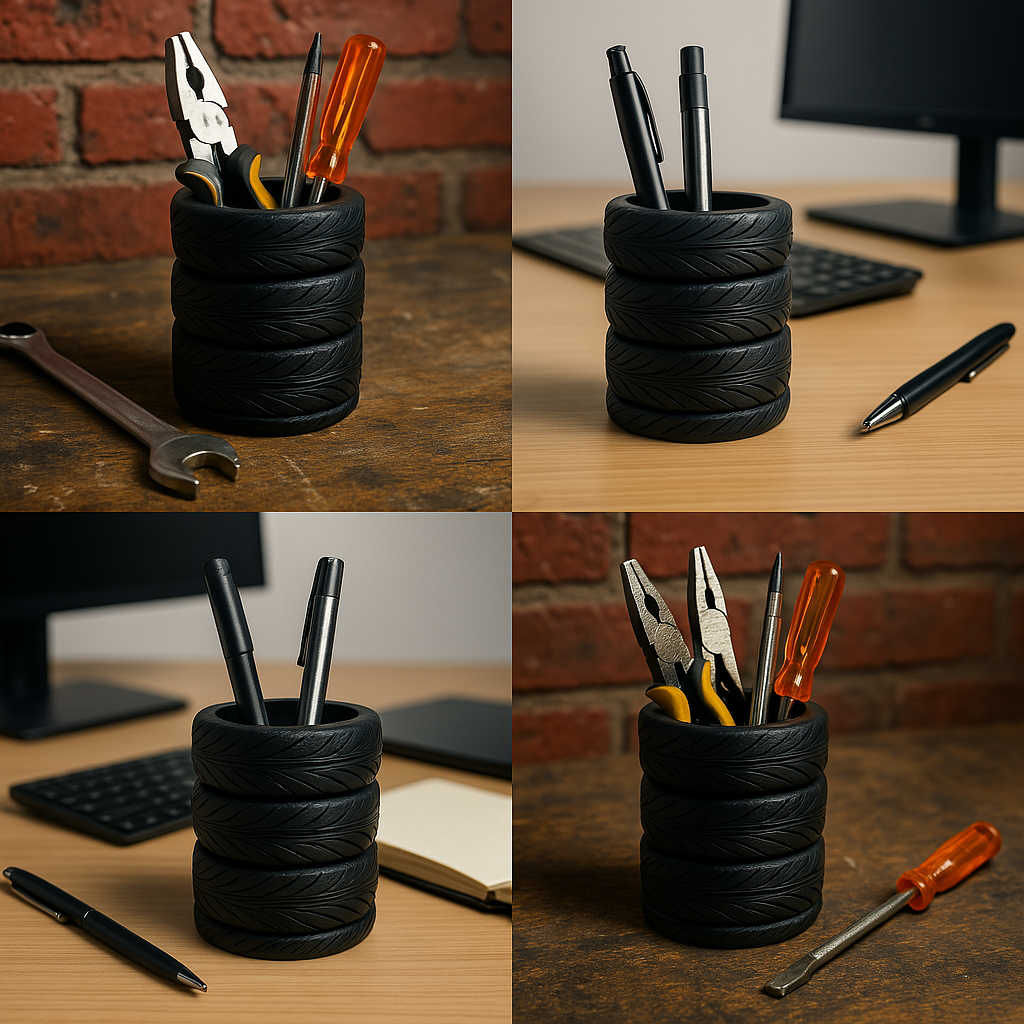 Tire Pencil holder for desk or workshop