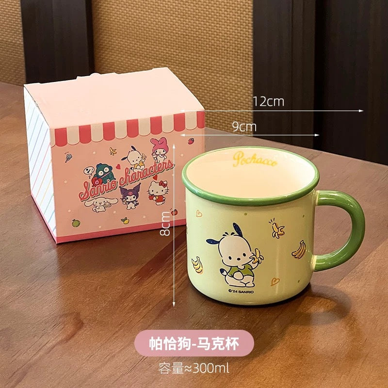 Sanrio mug kulomi genuine ceramic mug girls home breakfast milk mug cartoon cute drinking cup