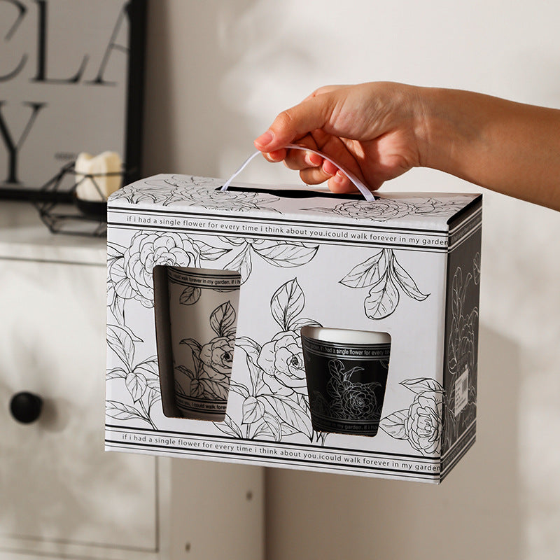 Small fragrance cup ceramic couple pair cup annual meeting gift high-value water cup gift coffee cup souvenirs