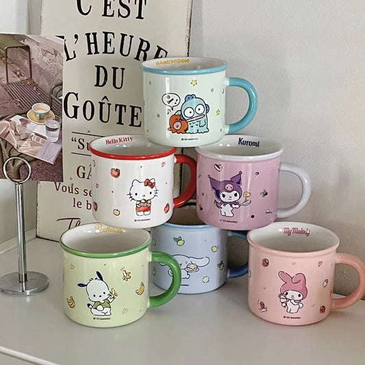 Sanrio mug kulomi genuine ceramic mug girls home breakfast milk mug cartoon cute drinking cup