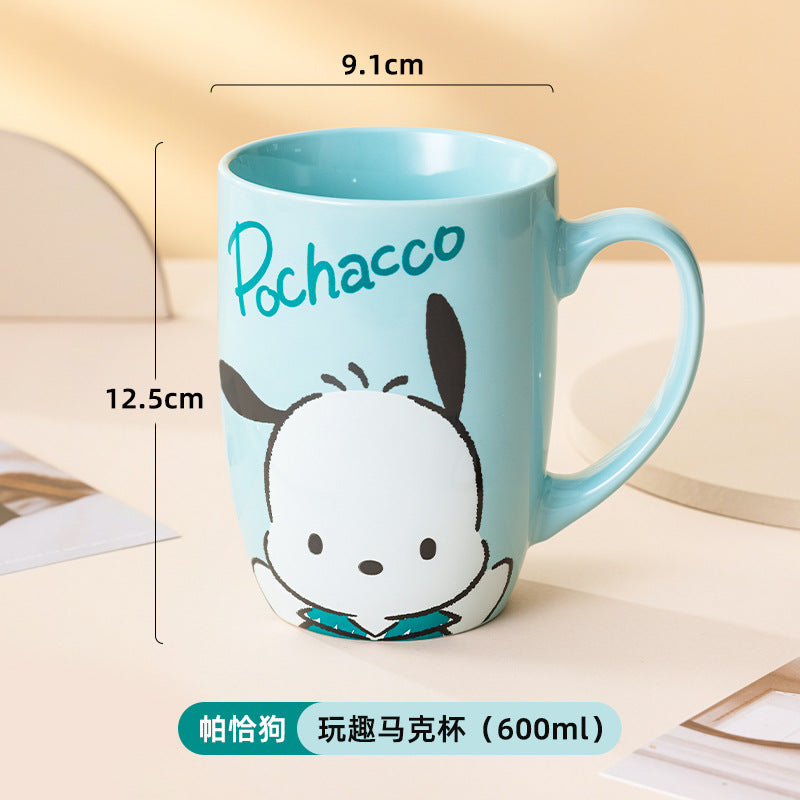 Sanrio ceramic mug, large capacity kulomi guhua cup, water cup, couple cup, high-value cup wholesale dropshipping