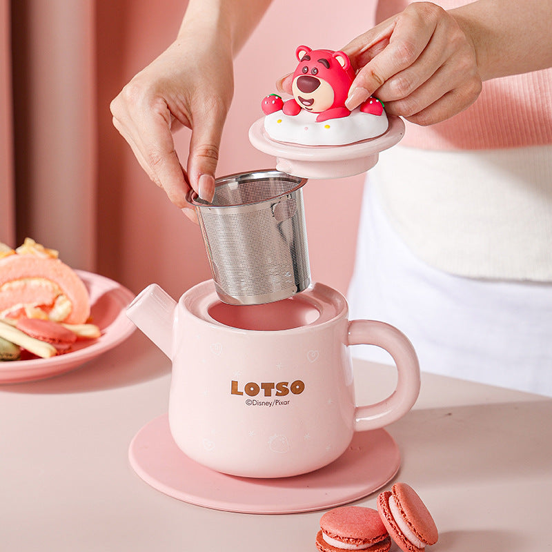 Disney Winnie the Pooh Tea Set Cute Bubble Tea Afternoon Tea Souvenir New High Temperature Resistant Filter Teapot