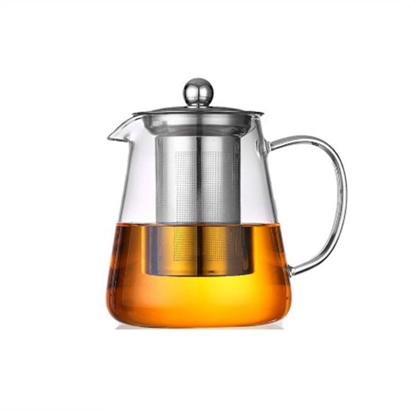 Full set glass teapot high borosilicate fair kettle stainless steel teapot with strainer high temperature glass teapot wholesale