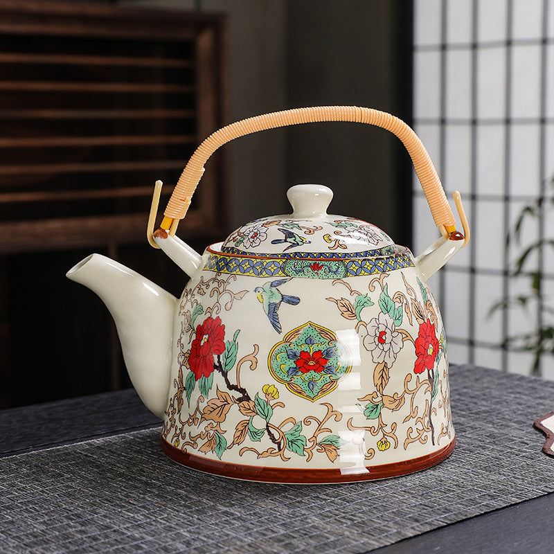 7 Heads Large Capacity Kung Fu Tea Set Teapot Teacup Set Handle Pot Teapot Home Living Room Stoneware Chinese Style