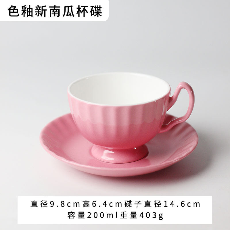 Cross-border European bone china coffee cup set, English afternoon tea set, personalized creative ceramic teacup latte cup