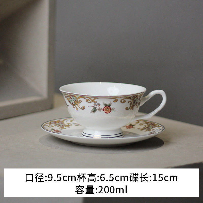 Cross-border European bone china coffee cup set, English afternoon tea set, personalized creative ceramic teacup latte cup