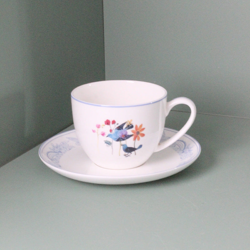 Cross-border European bone china coffee cup set, English afternoon tea set, personalized creative ceramic teacup latte cup