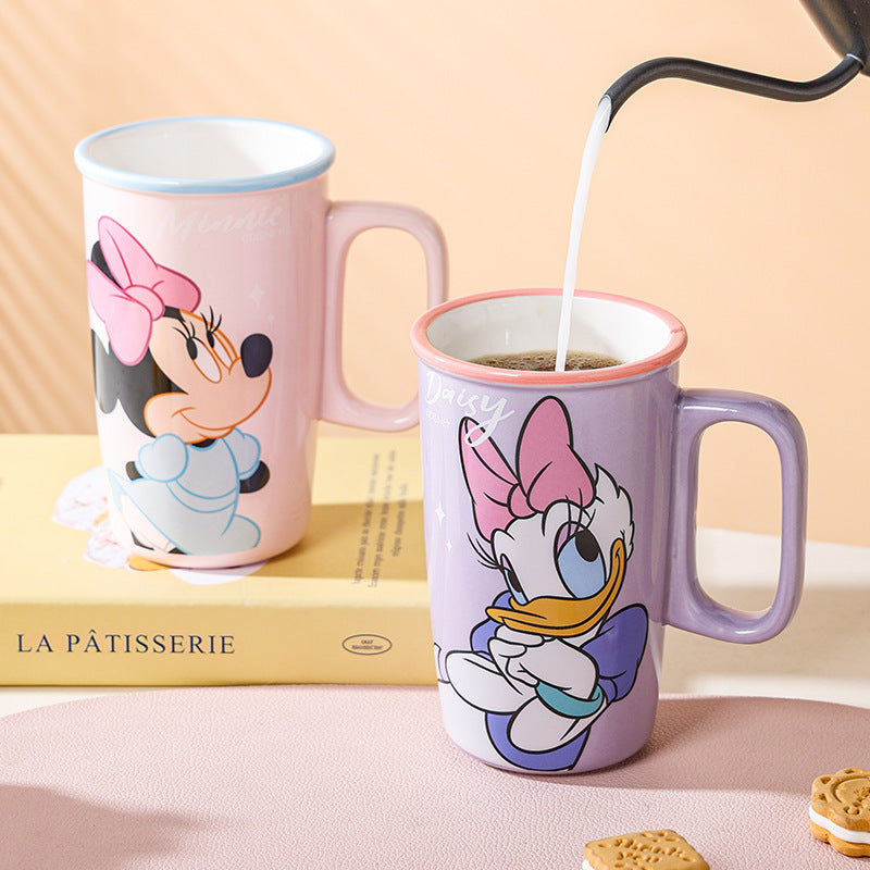 Disney large-capacity mug Stitch Milk Cup for home use, high-value cup, cartoon office water cup