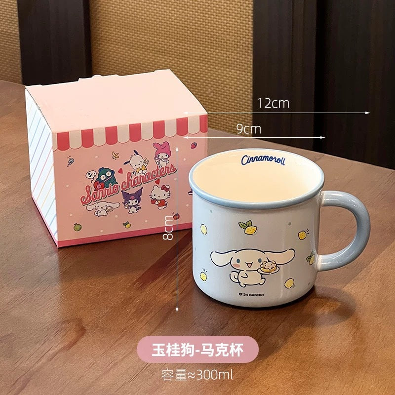 Sanrio mug kulomi genuine ceramic mug girls home breakfast milk mug cartoon cute drinking cup