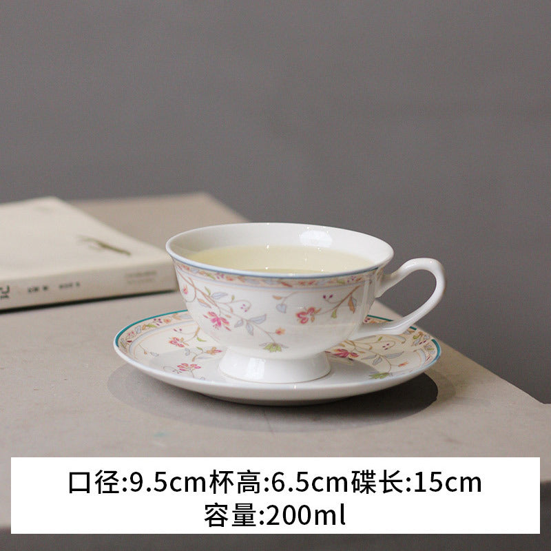 Cross-border European bone china coffee cup set, English afternoon tea set, personalized creative ceramic teacup latte cup