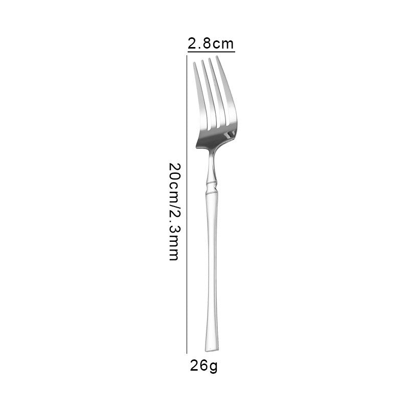 Cross-border western food knife and fork tableware small waist steak knife and fork set stainless steel household high-grade dinner spoon dessert spoon fork