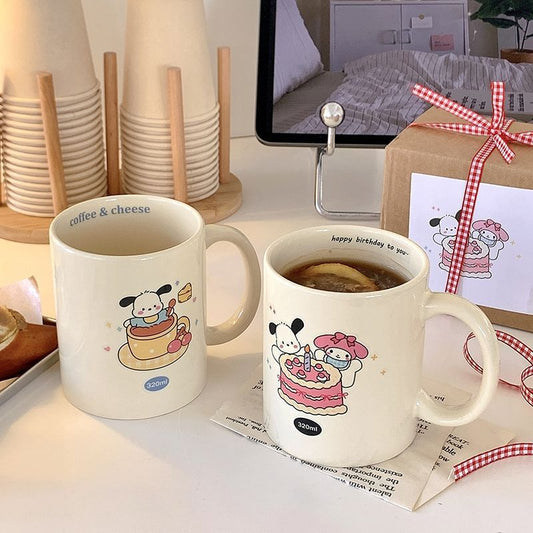 Cute Pacha Dog Melody Ceramic Mug Ins Wind Cartoon Household Water Cup High Value Breakfast Water Cup