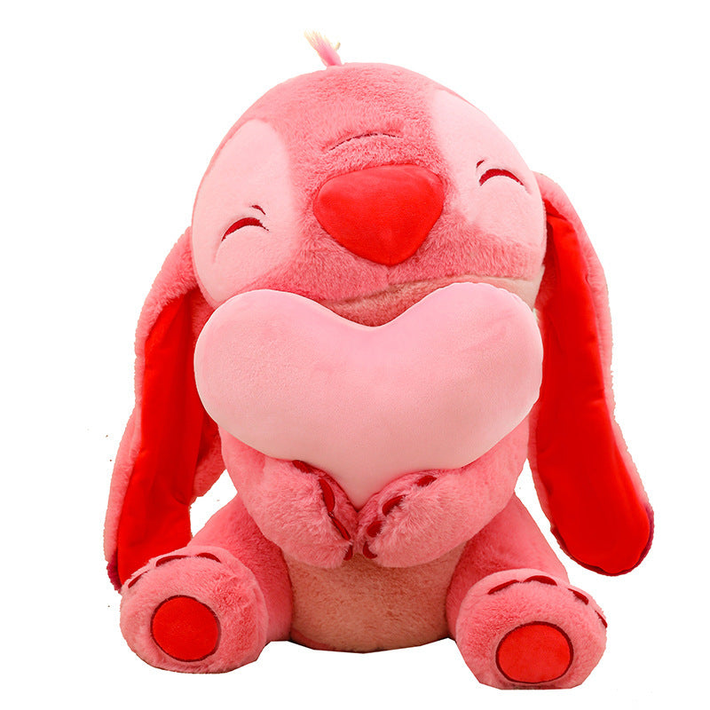 New Heart-holding Stitch Plush Toy Flower-holding Stitch Stitch Doll Pillow Manufacturers Wholesale