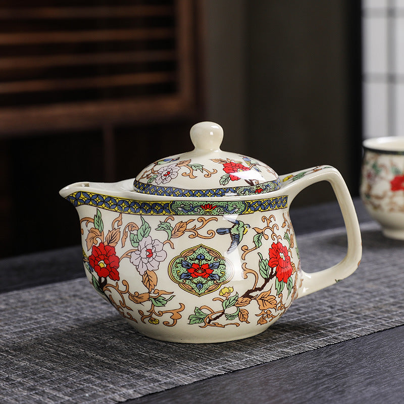7 Heads Large Capacity Kung Fu Tea Set Teapot Teacup Set Handle Pot Teapot Home Living Room Stoneware Chinese Style