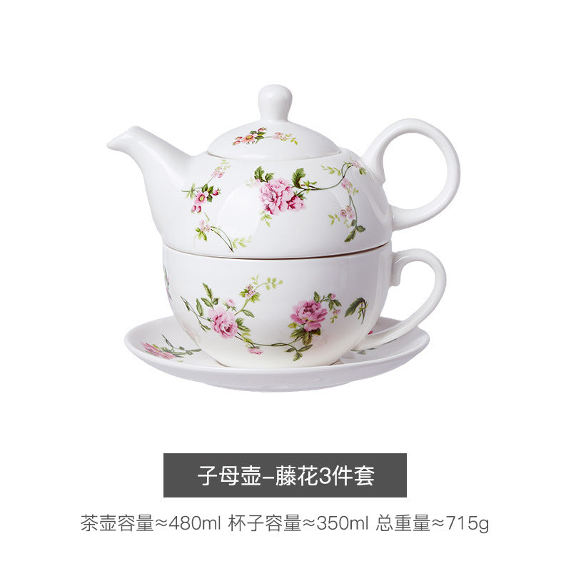 Creative Ceramic Tea Set Flower Teapot English Cup Mother Pot Office Single Coffee Pot Kettle Gift Wholesale