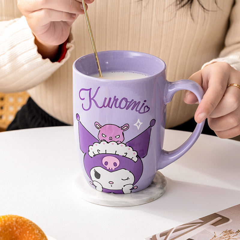 Sanrio ceramic mug, large capacity kulomi guhua cup, water cup, couple cup, high-value cup wholesale dropshipping
