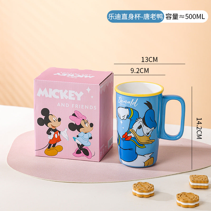 Disney large-capacity mug Stitch Milk Cup for home use, high-value cup, cartoon office water cup