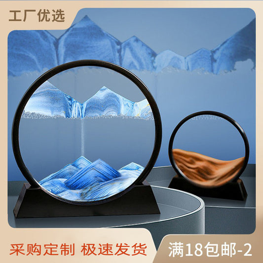 Crafts Ornaments Home Living Room Decoration Office Desktop Gift Decoration Quicksand Painting Glass Hourglass