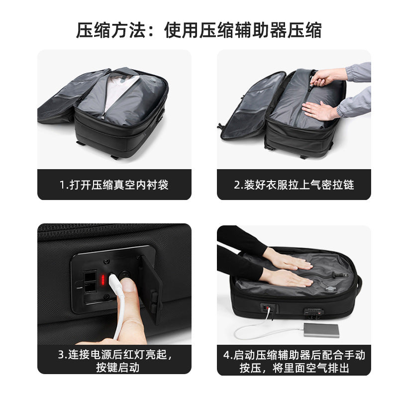 Vacuum Backpack Large Capacity Backpack Waterproof Vacuum Compression Backpack One Button Vacuum Compression Backpack