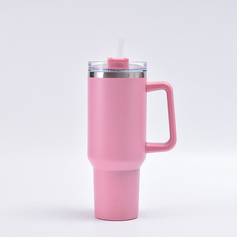 40oz handle mug 304 stainless steel thermos mug sports kettle coffee red wine mug straw portable water mug logo
