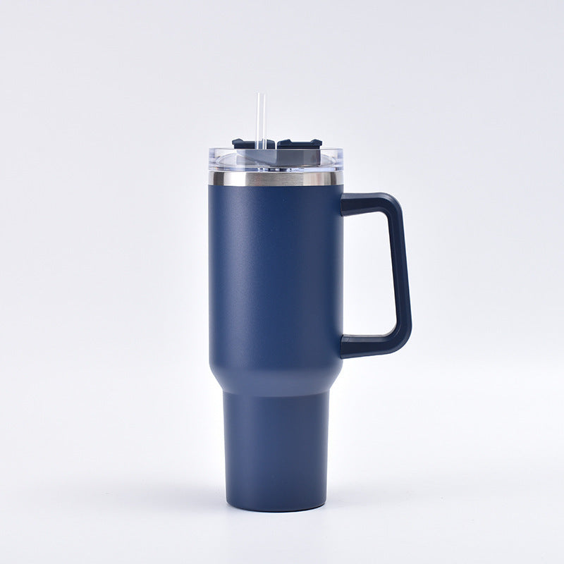 40oz handle mug 304 stainless steel thermos mug sports kettle coffee red wine mug straw portable water mug logo