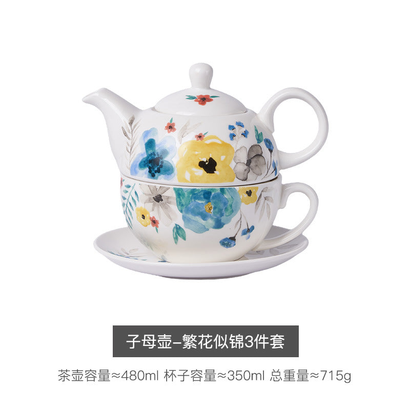Creative Ceramic Tea Set Flower Teapot English Cup Mother Pot Office Single Coffee Pot Kettle Gift Wholesale
