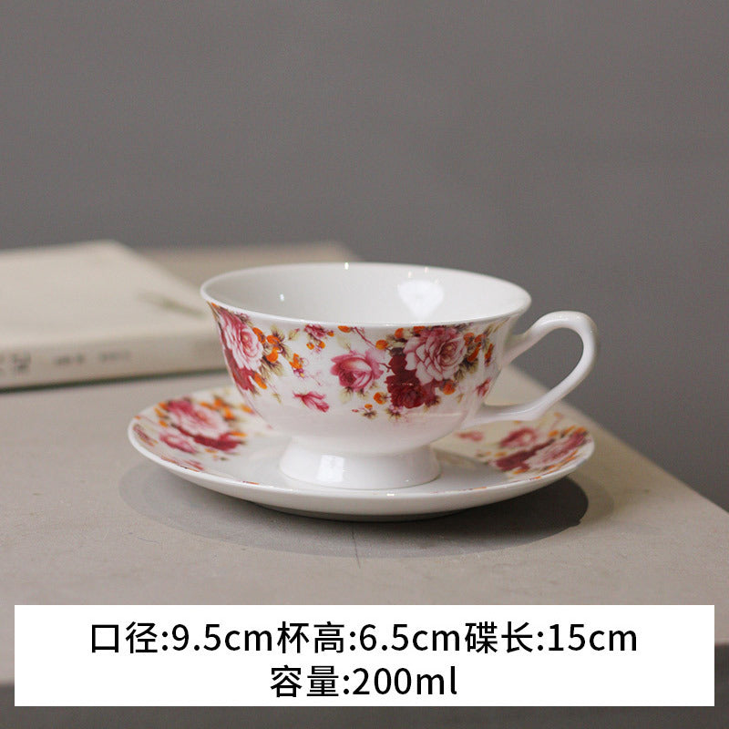 Cross-border European bone china coffee cup set, English afternoon tea set, personalized creative ceramic teacup latte cup