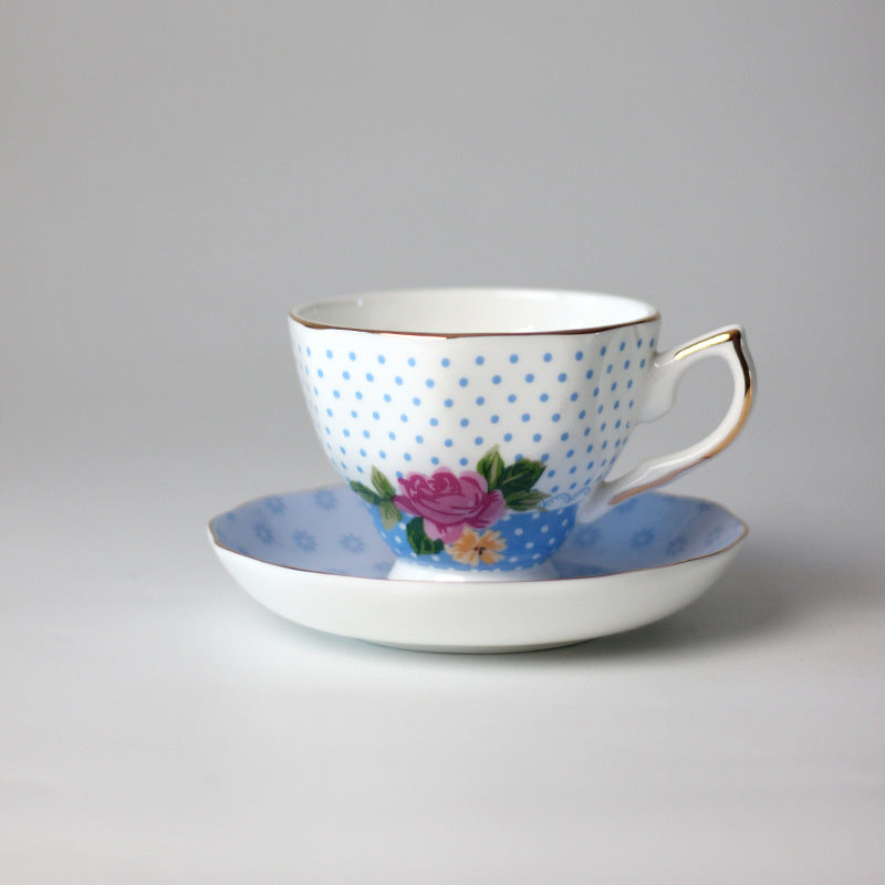Cross-border European bone china coffee cup set, English afternoon tea set, personalized creative ceramic teacup latte cup