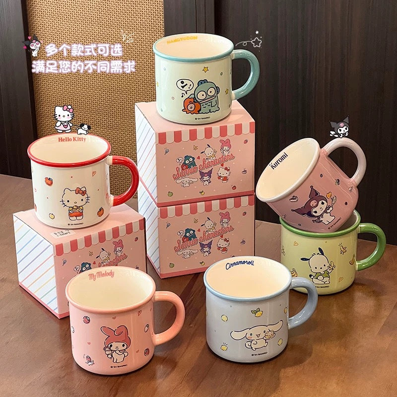 Sanrio mug kulomi genuine ceramic mug girls home breakfast milk mug cartoon cute drinking cup