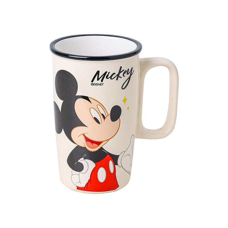 Disney large-capacity mug Stitch Milk Cup for home use, high-value cup, cartoon office water cup