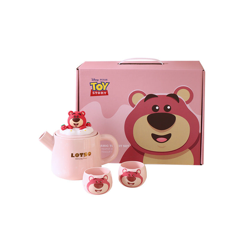 Disney Winnie the Pooh Tea Set Cute Bubble Tea Afternoon Tea Souvenir New High Temperature Resistant Filter Teapot