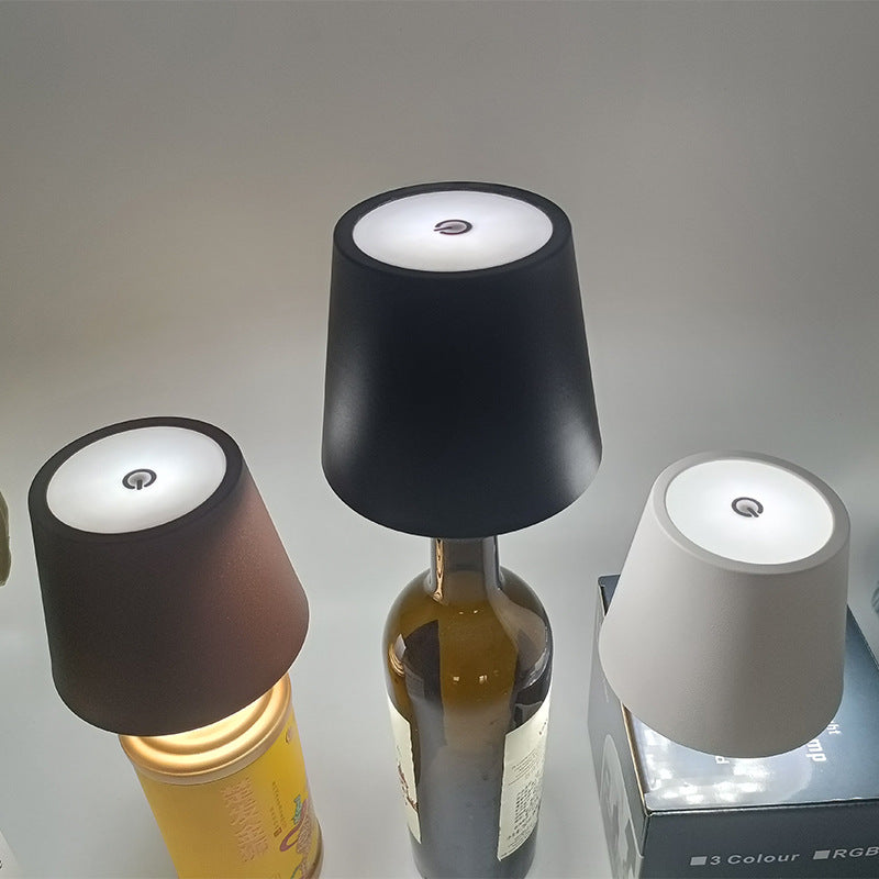 Charging RGB Wine Bottle Lamp Creative Portable Table Lamp Bar Restaurant Atmosphere Lamp Foreign Trade Movable Camping Lamp