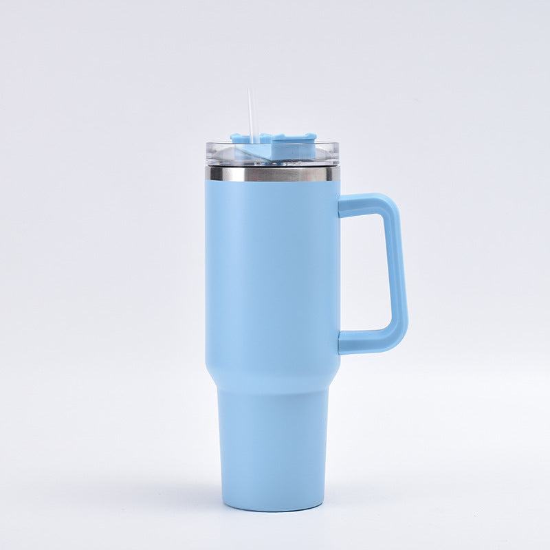 40oz handle mug 304 stainless steel thermos mug sports kettle coffee red wine mug straw portable water mug logo