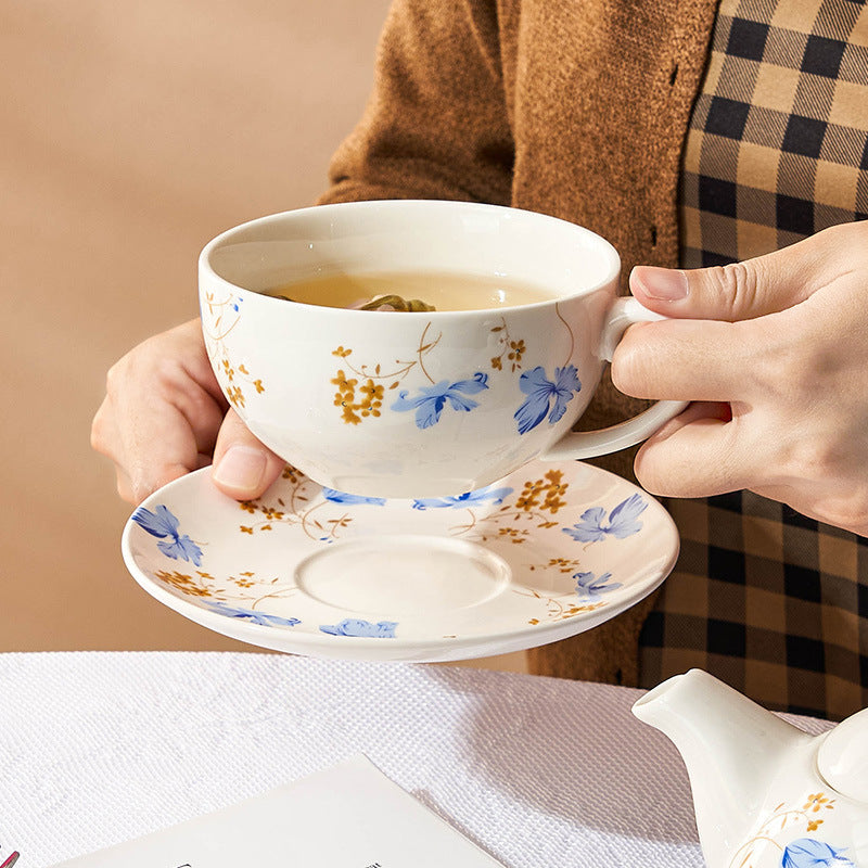 Creative Ceramic Tea Set Flower Teapot English Cup Mother Pot Office Single Coffee Pot Kettle Gift Wholesale