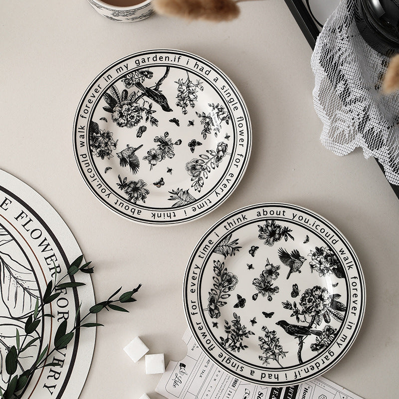 Half summer flower retro coffee cup cup saucer souvenir set ceramic high-value korean ins small fragrance mug