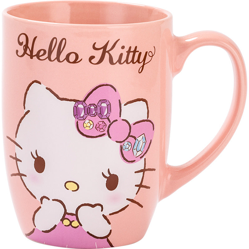 Sanrio ceramic mug, large capacity kulomi guhua cup, water cup, couple cup, high-value cup wholesale dropshipping