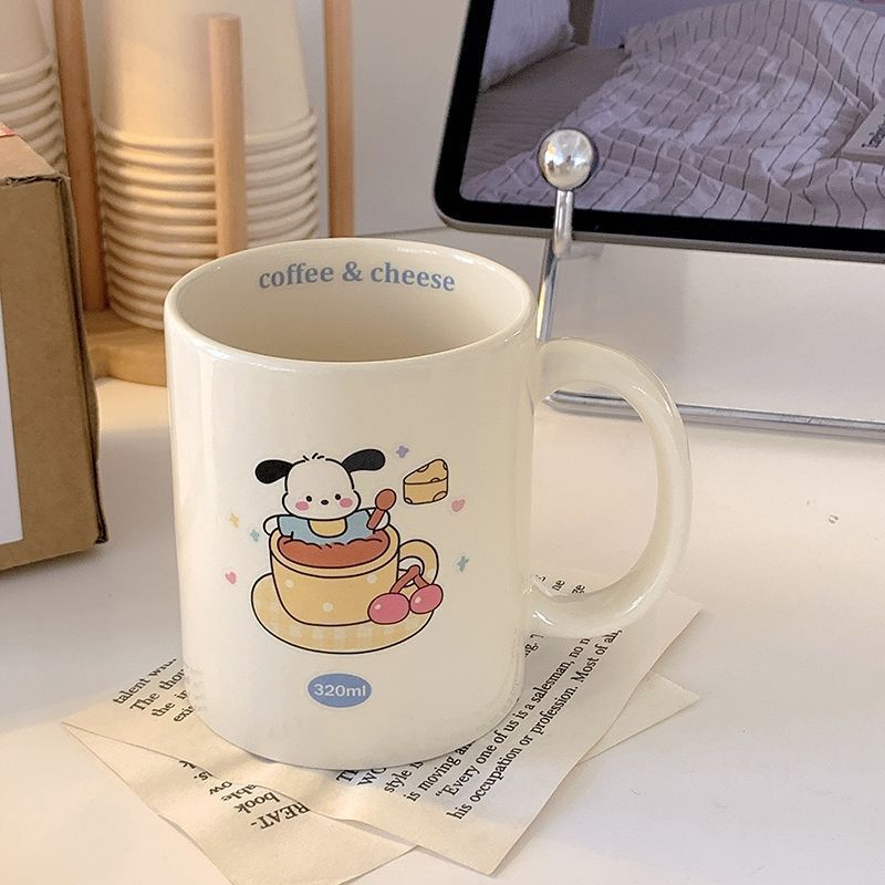 Cute Pacha Dog Melody Ceramic Mug Ins Wind Cartoon Household Water Cup High Value Breakfast Water Cup