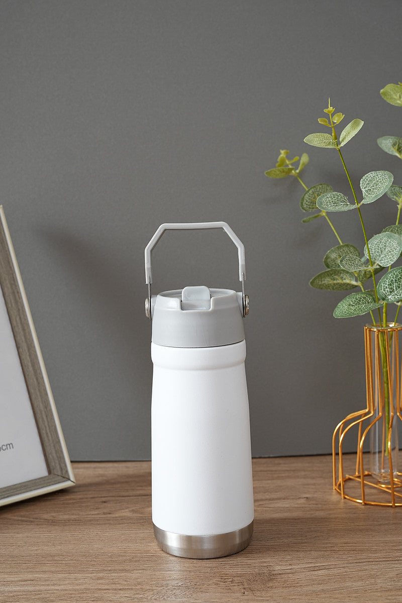 Foreign trade hand-in-hand lifting straw ice master cup cold milk cup 304 stainless steel beer mug outdoor sports kettle