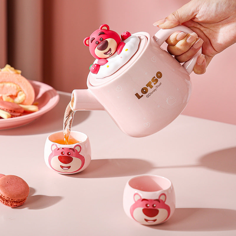 Disney Winnie the Pooh Tea Set Cute Bubble Tea Afternoon Tea Souvenir New High Temperature Resistant Filter Teapot