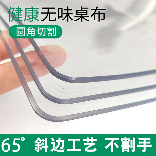Desktop Soft Glass Tablecloth Waterproof And Oil-proof Non-washable Anti-scalding Table Mat PVC Table Mat Transparent Coffee Table Mat Crystal Plate