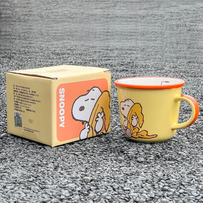 Snoopy mug ceramic high value mug home drinking water office water cup couple oatmeal mug breakfast mug