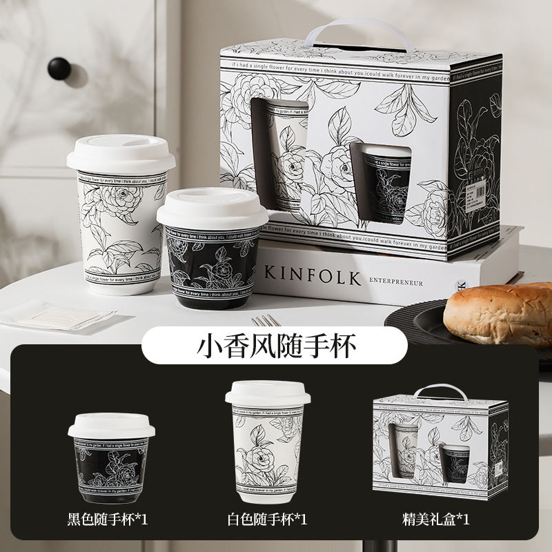 Small fragrance cup ceramic couple pair cup annual meeting gift high-value water cup gift coffee cup souvenirs